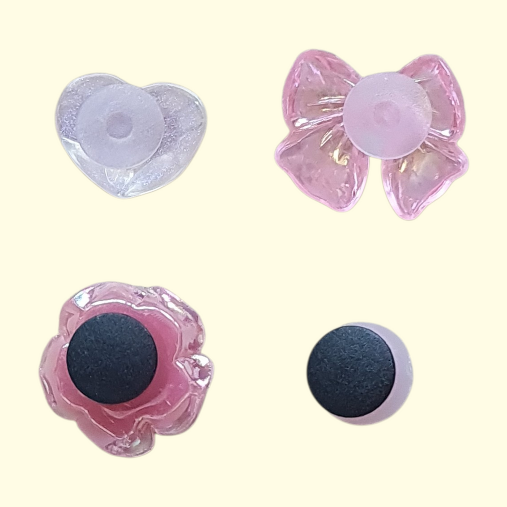 Pink Pearl Bow Crocs Charms x4