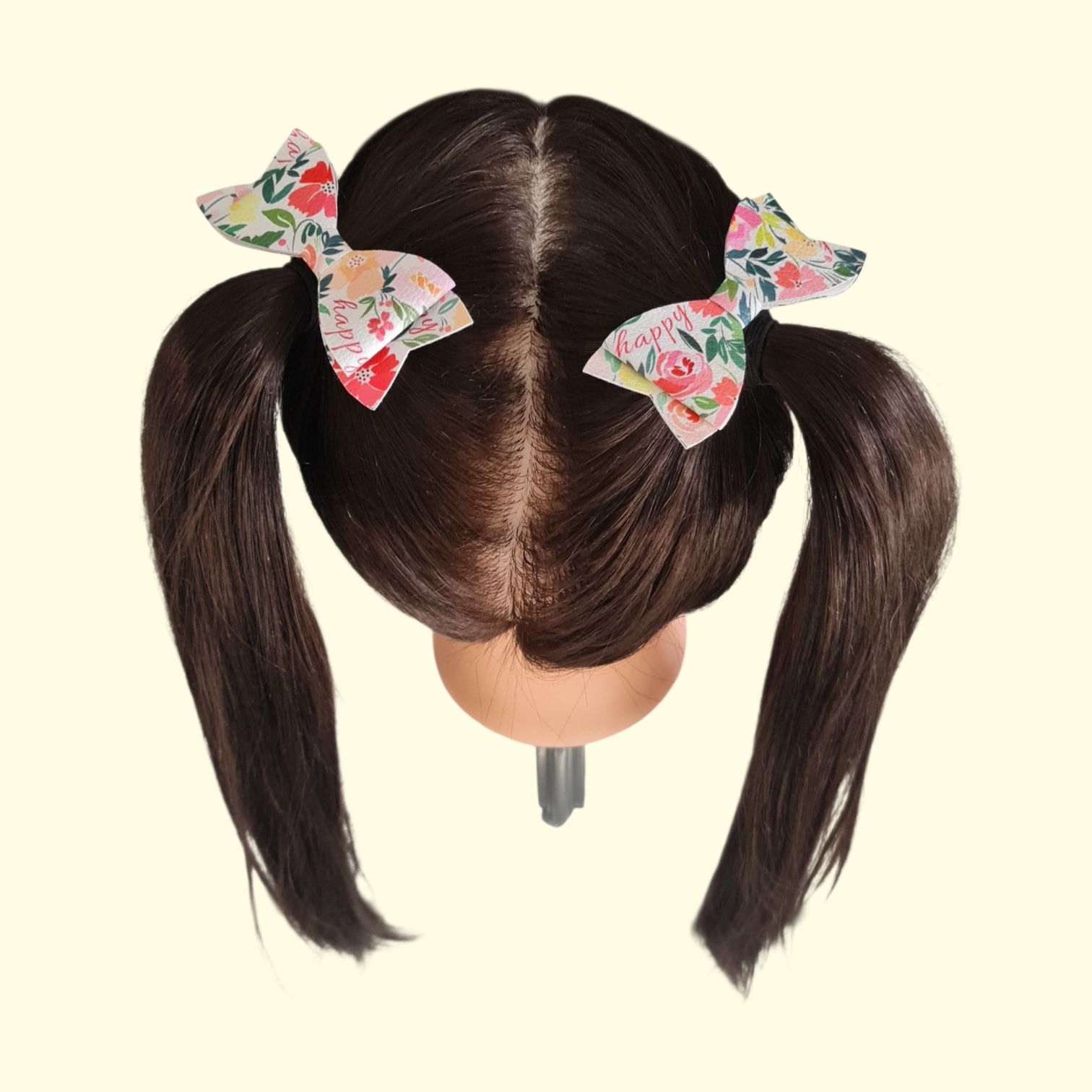 Floral Happy Hair Bow x2
